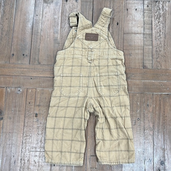 Janie and jack caramel plaid corduroy overalls - Picture 6 of 7